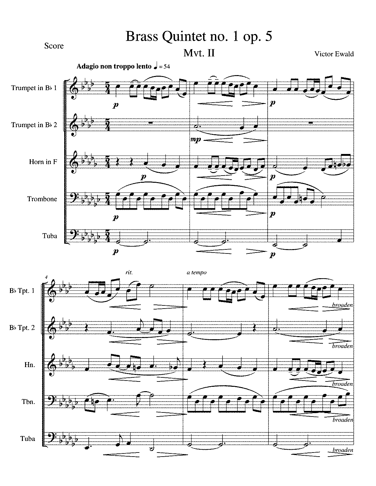 Brass Quintet No.1, Op.5 (Ewald, Victor) - IMSLP