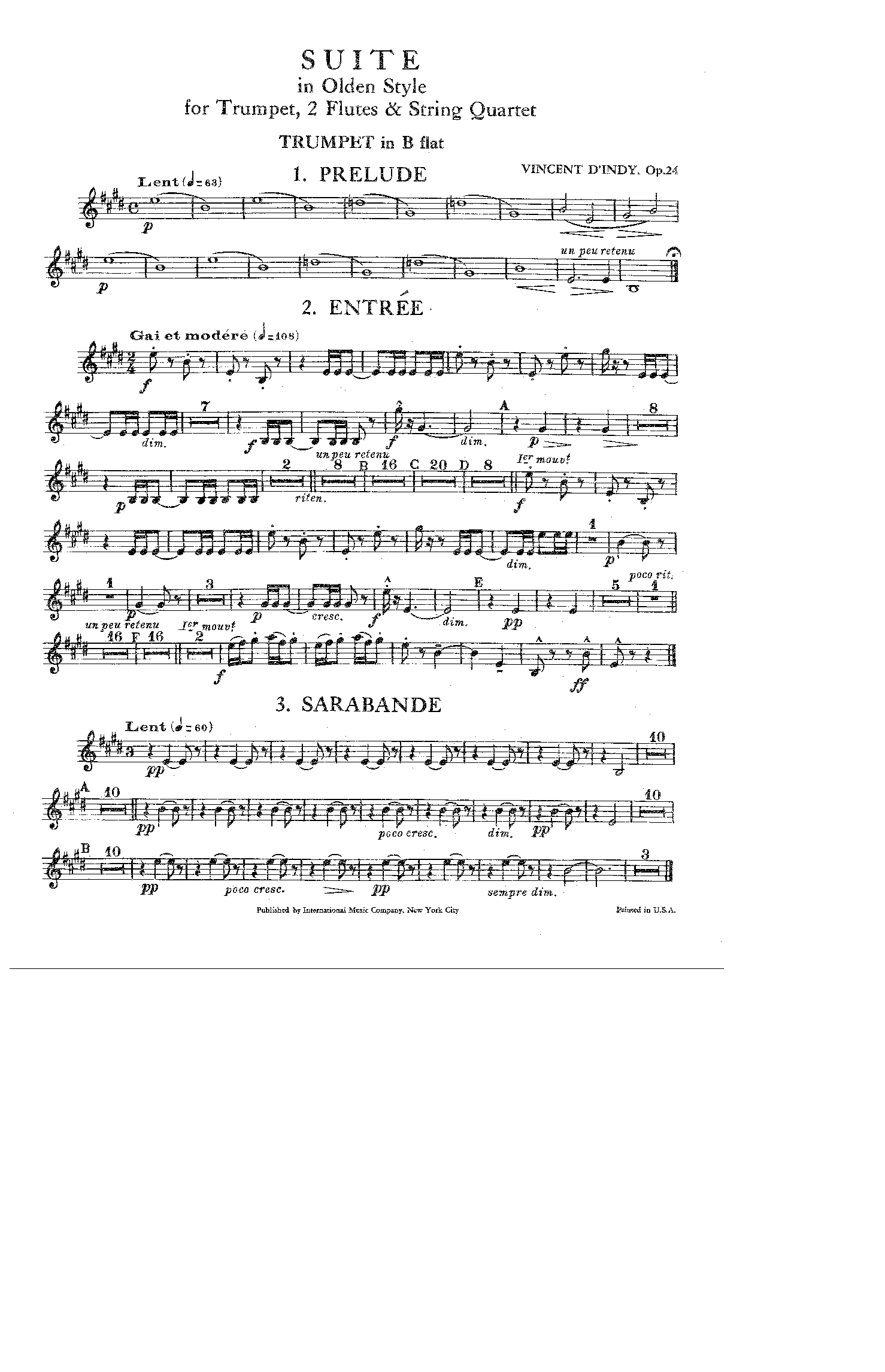 Suite dans le style ancien, Op.24 (Indy, Vincent d') IMSLP Free