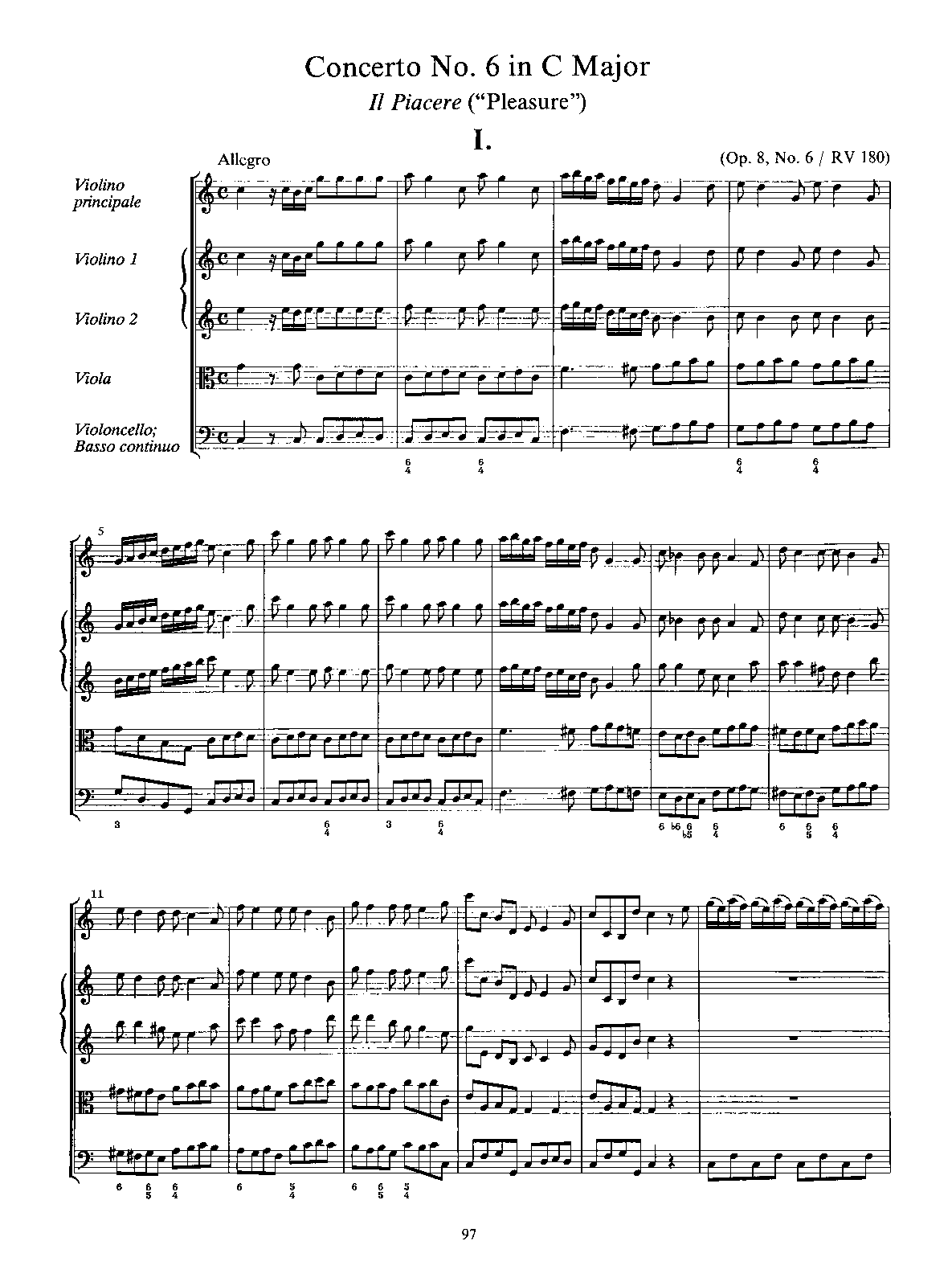 Violin Concerto in C major 'Il Piacere'