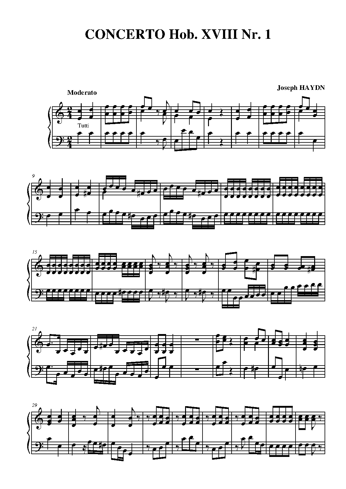 Keyboard Concerto in C major, Hob.XVIII1 (Haydn, Joseph) IMSLP Free Sheet Music PDF Download