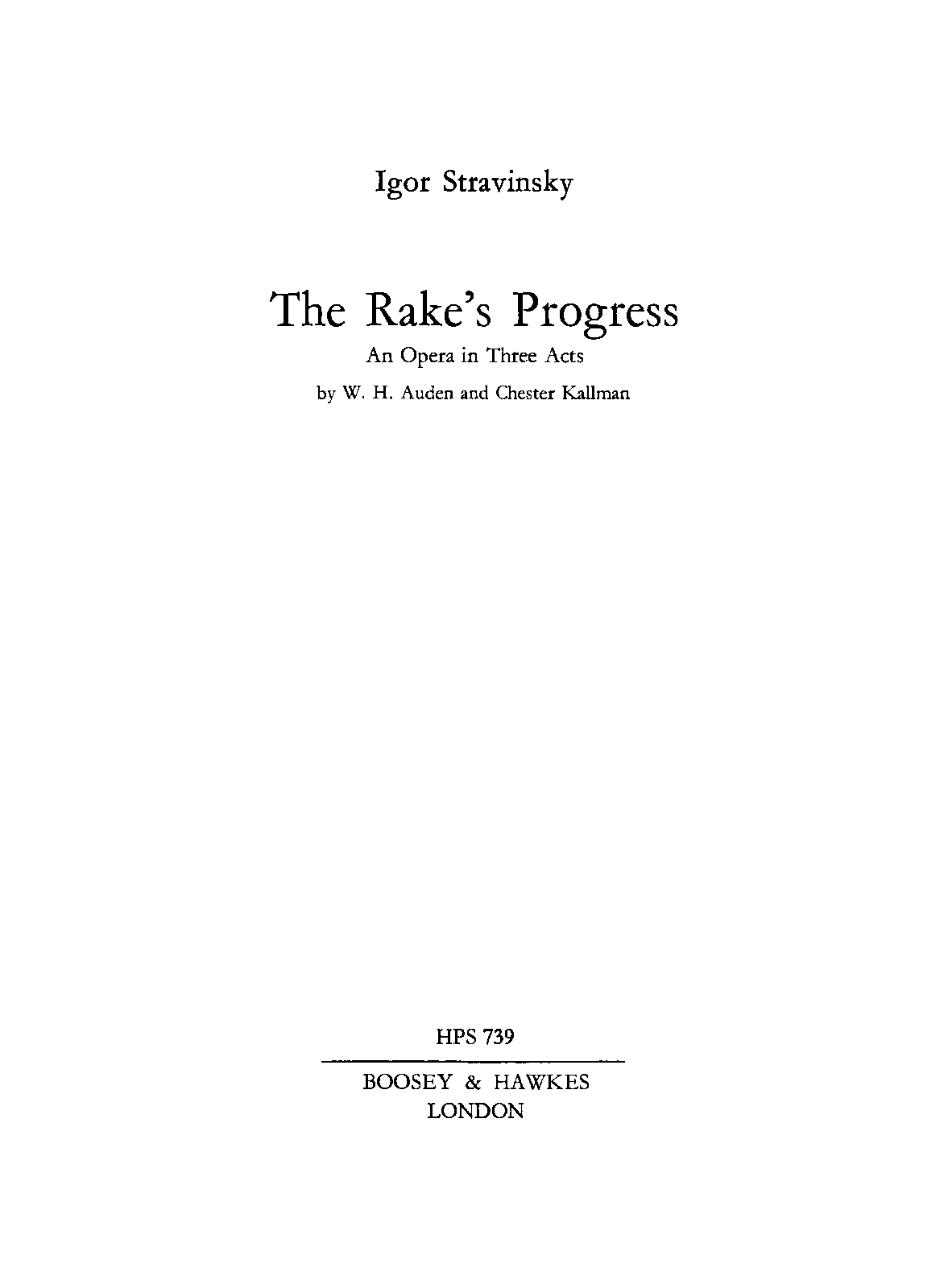 The Rake's Progress