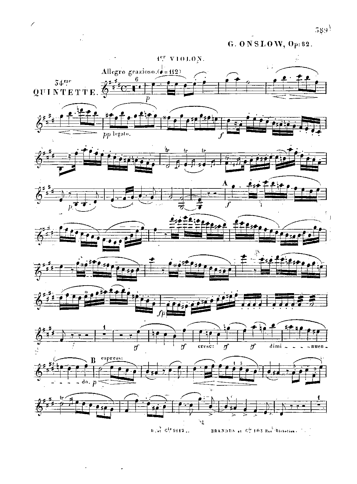 String Quintet No.34, Op.82 (Onslow, IMSLP Free Sheet Music