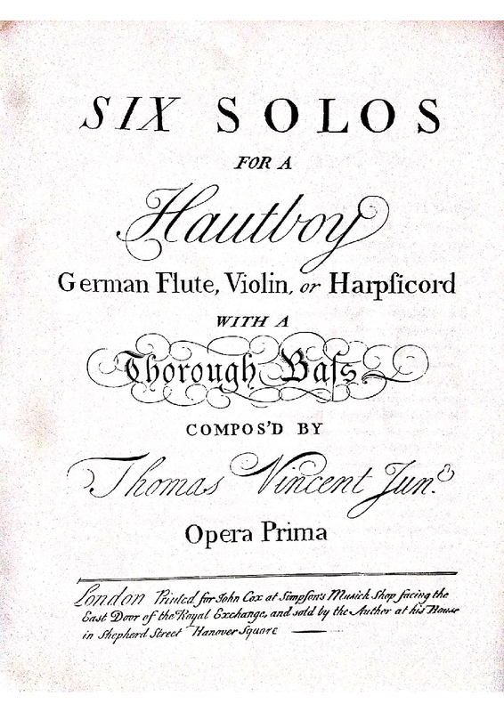 6 Oboe Sonatas, Op.1 (Vincent, Thomas) IMSLP Free Sheet Music PDF
