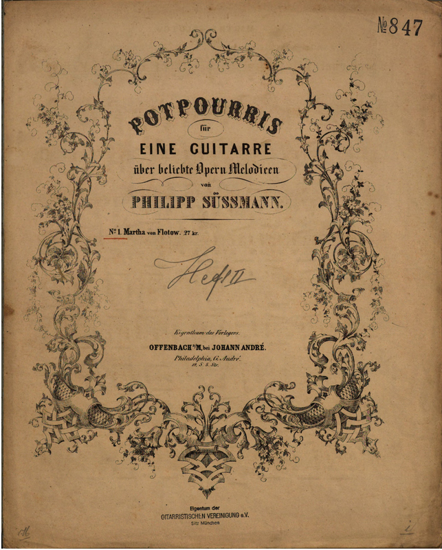 Potpourris für eine Gitarre über beliebte OpernMelodie (Süssmann