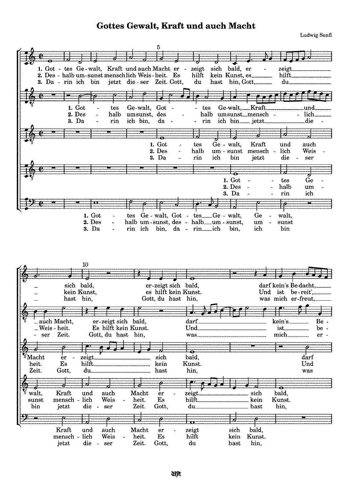 Gottes Gewalt, Kraft Und Auch Macht (senfl, Ludwig) - Imslp