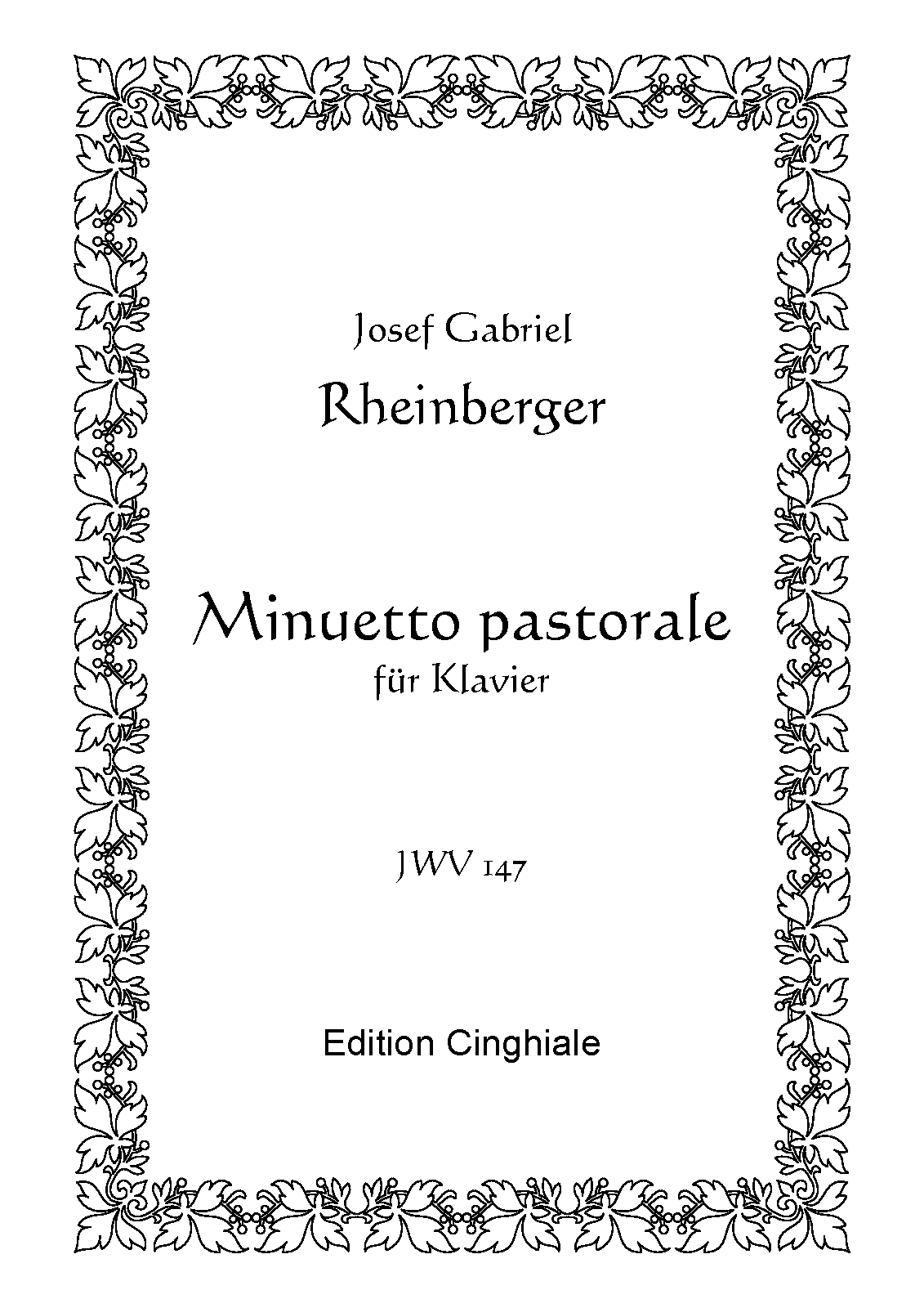 Minuetto pastorale, JWV 147