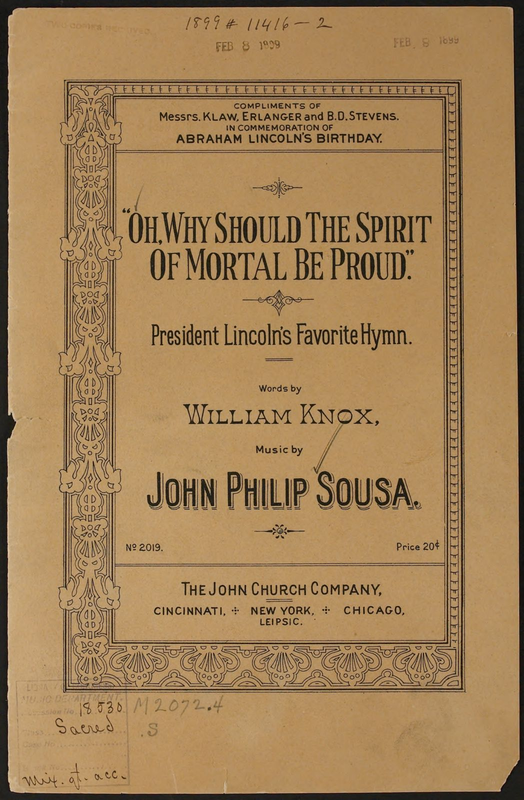 Oh, Why Should the Spirit of Mortal be Proud