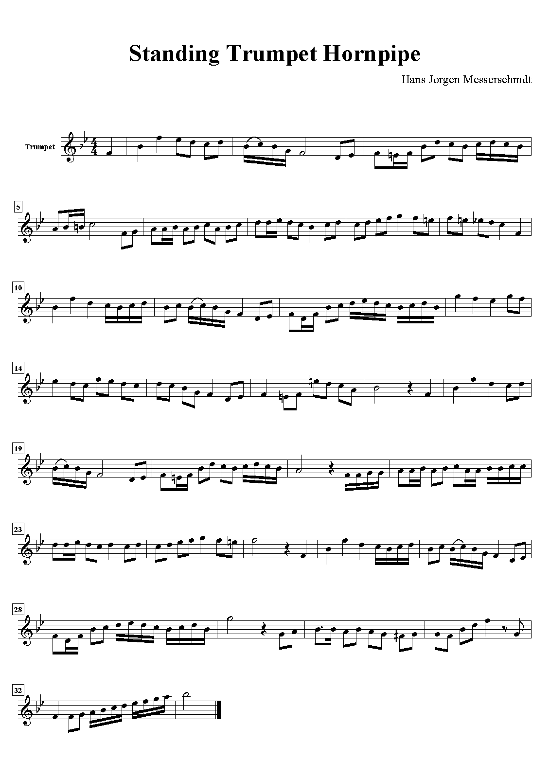 Standing Trumpet Hornpipe (Messerschmidt, Hans IMSLP