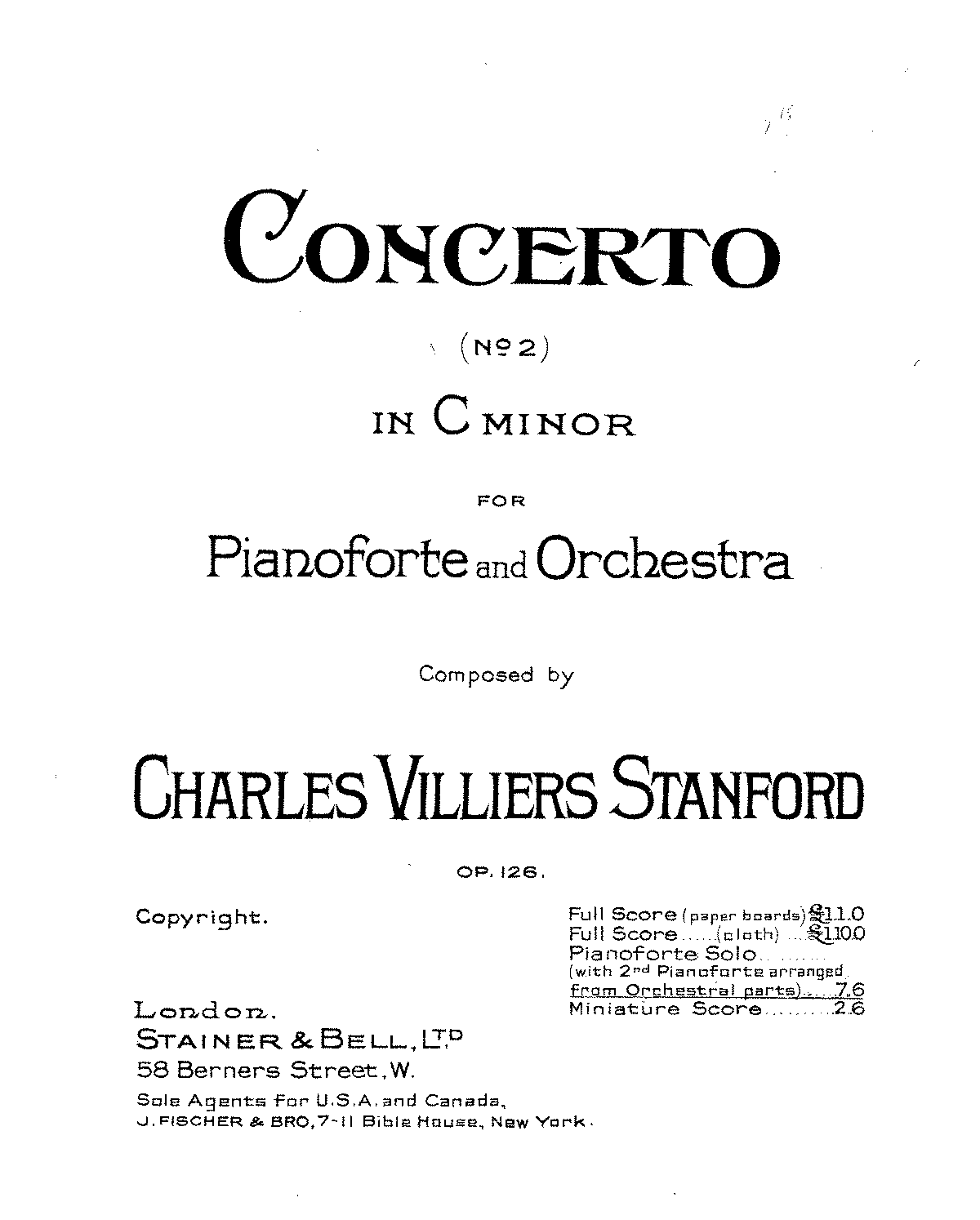 Piano Concerto No.2, Op.126 (Stanford, Charles Villiers) - IMSLP