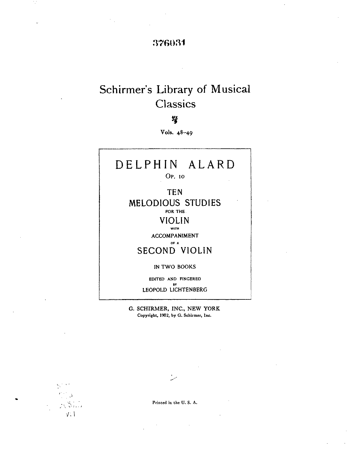 10 Études mélodiques et progressives, Op.10 (Alard, Jean Delphin ...