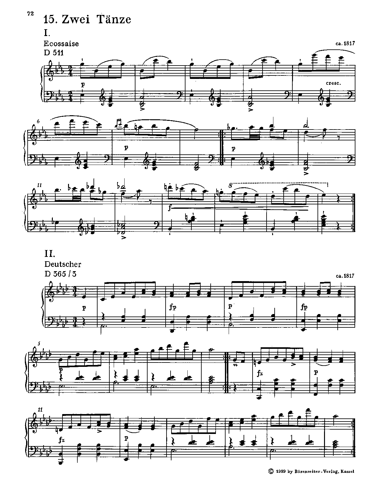 Ecossaise in E-flat major