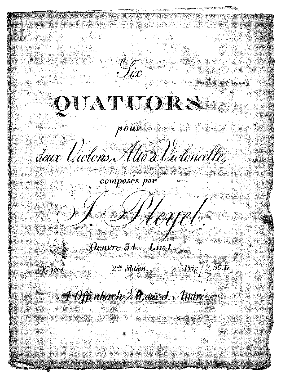 6 String Quartets, B.353-358 (Pleyel, Ignaz) - IMSLP: Free Sheet Music ...