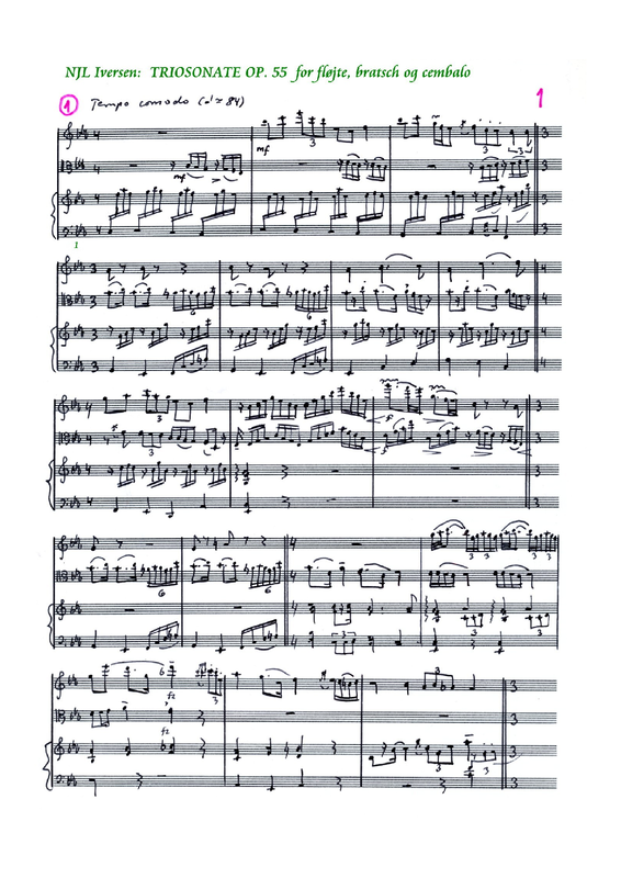 Trio Sonata for Flute, Viola and Harpsichord, Op.55 (Iversen, Niels