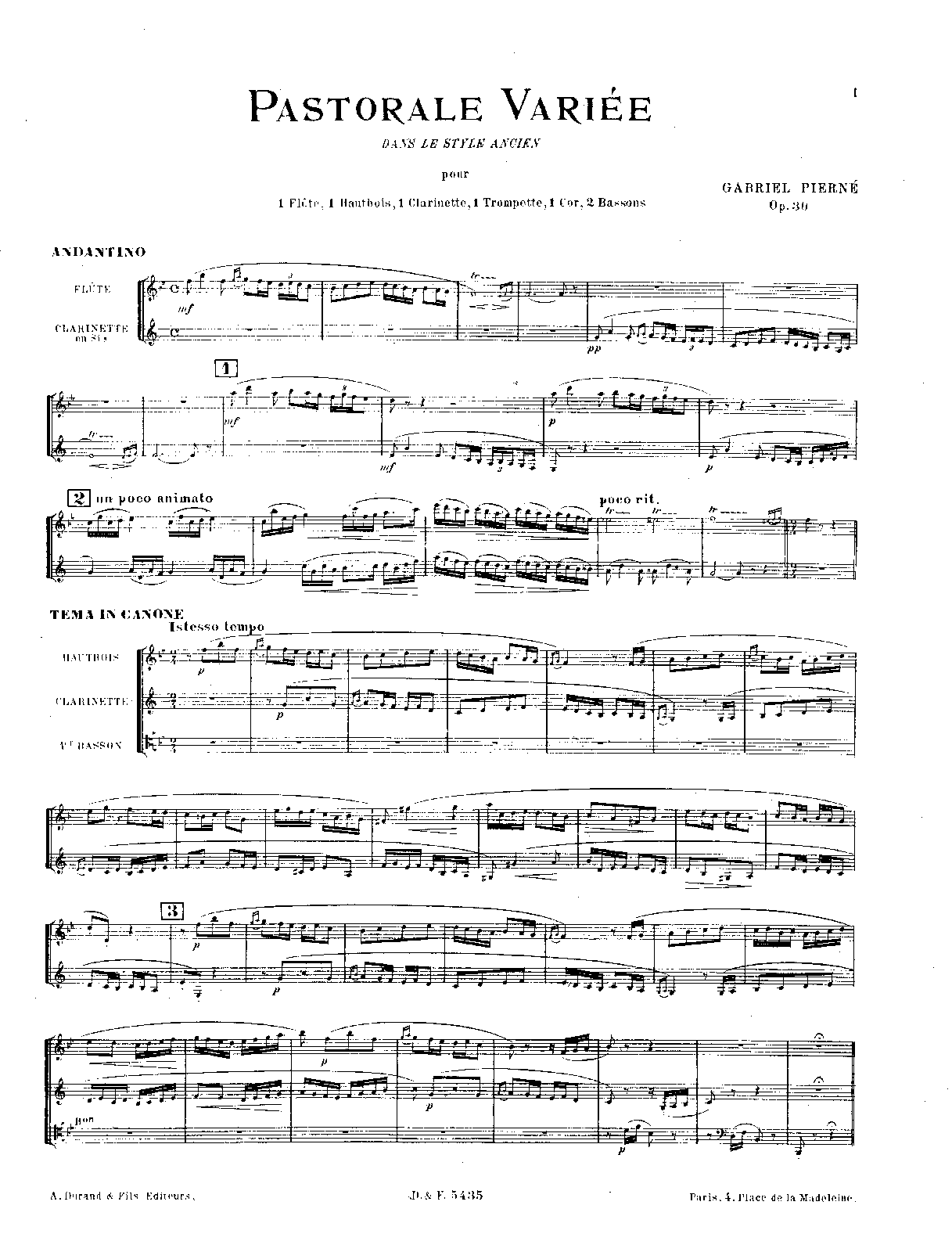 Pastorale variée, Op.30 (Pierné, Gabriel) IMSLP