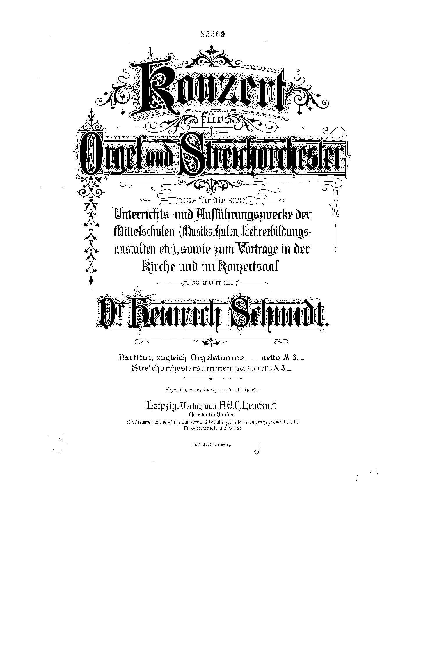 Concerto for Organ and String Orchestra (Schmidt, Heinrich) IMSLP