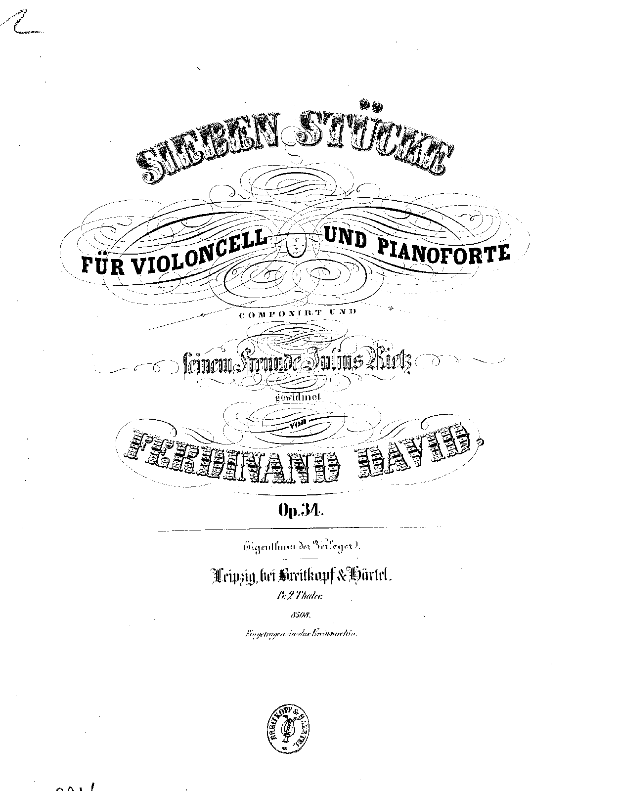 7 Stücke for Cello
