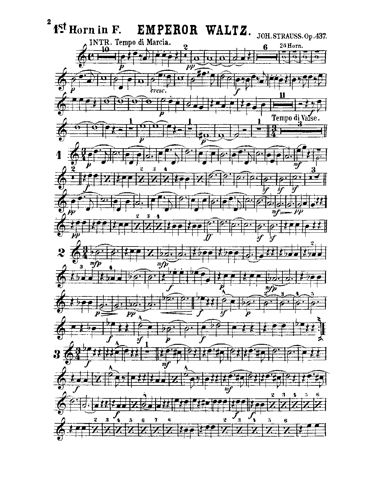 File:PMLP39963-Strauss Jr. Kaiser-Walzer, Op.437 (arr. Orch. Seredy) - Horn 1-2 (F).pdf