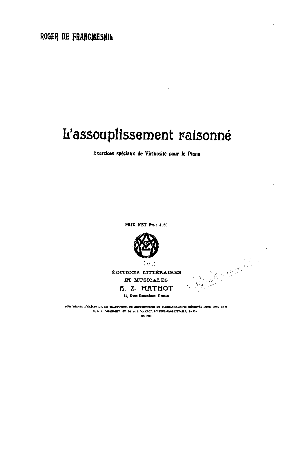 L'assouplissement Raisonné (Francmesnil, Roger De) - IMSLP