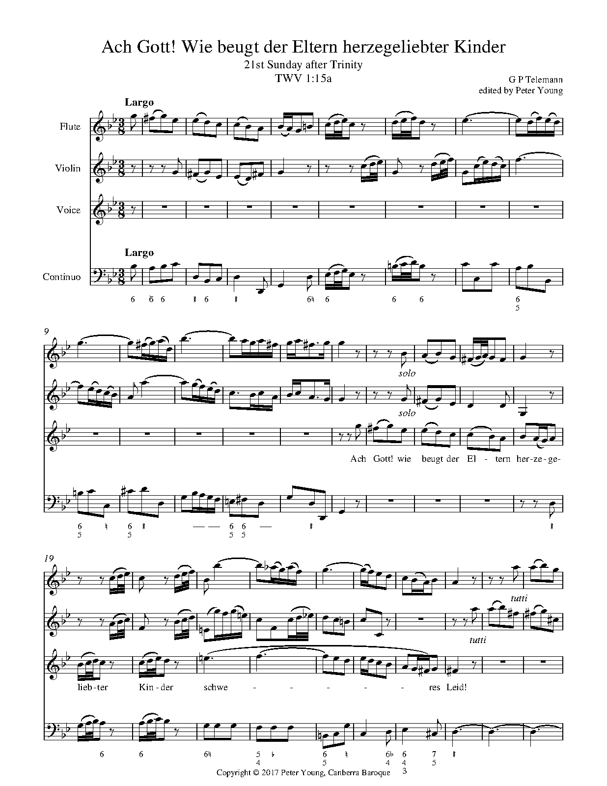 Ach Gott! Wie beugt der Eltern herzegeliebter Kinder