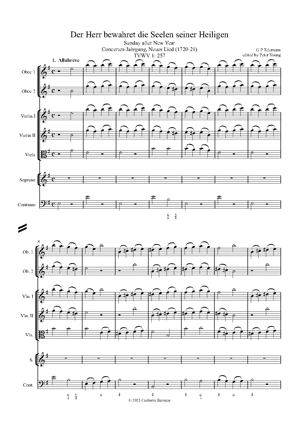 Der Herr bewahret die Seelen seiner Heiligen, TWV 1:257