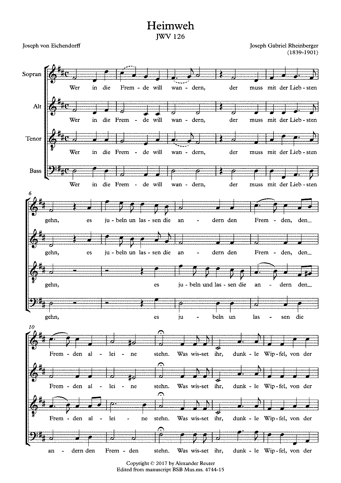 Heimweh, JWV 126 (Rheinberger, Josef Gabriel) - IMSLP