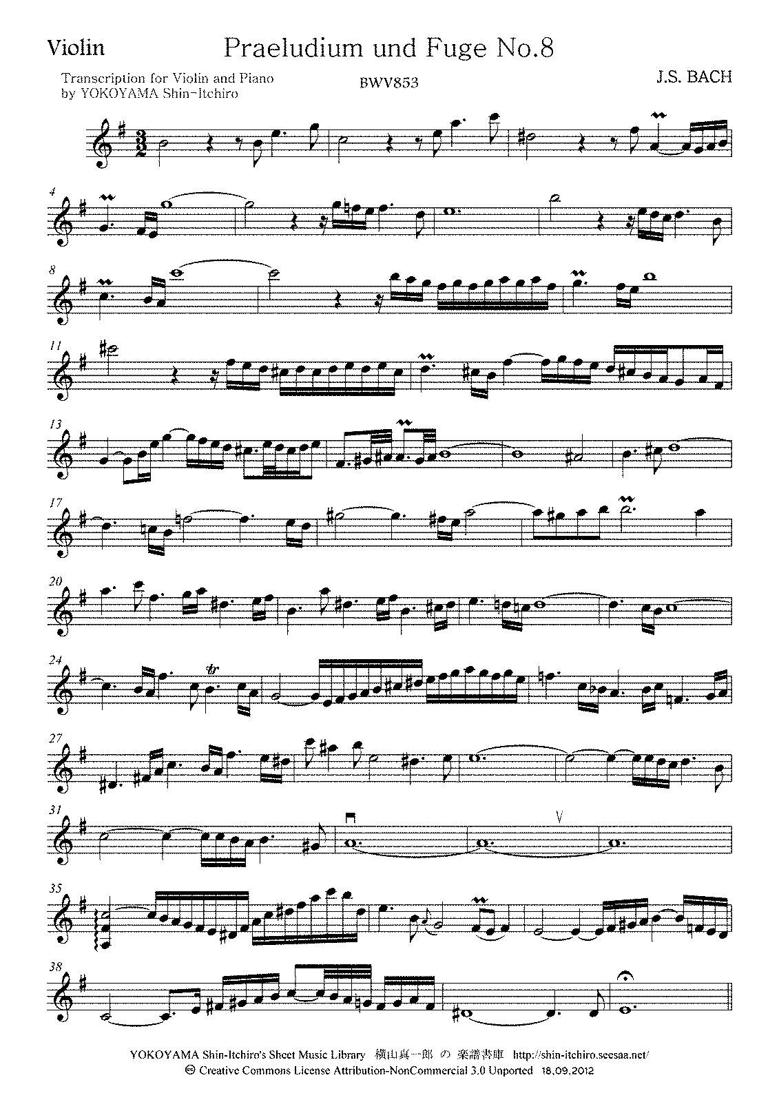 Udvalg Far fantastisk File:PMLP05948-Bach Prelude and Fugue 1-8 for Violin and Piano - Violin.pdf  - IMSLP: Free Sheet Music PDF Download