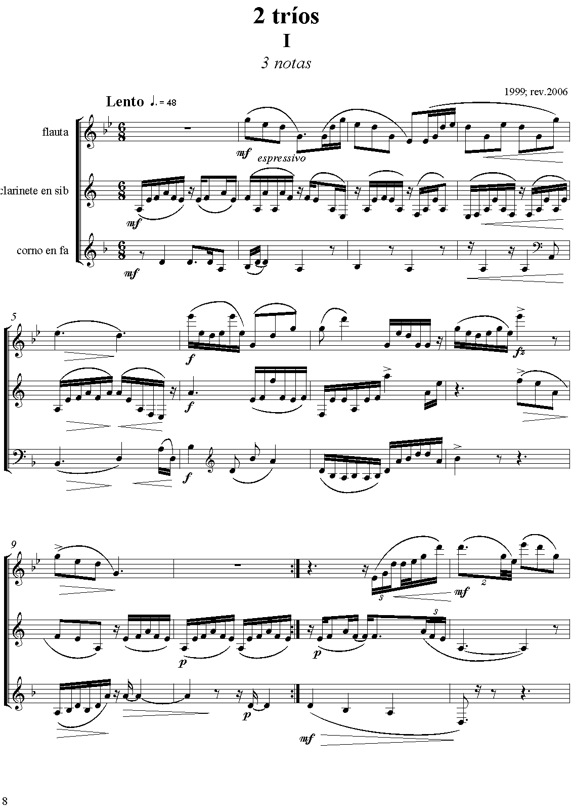 2 Tríos for Flute, and Horn, Op.9 (Llamazares, Pablo Fernando