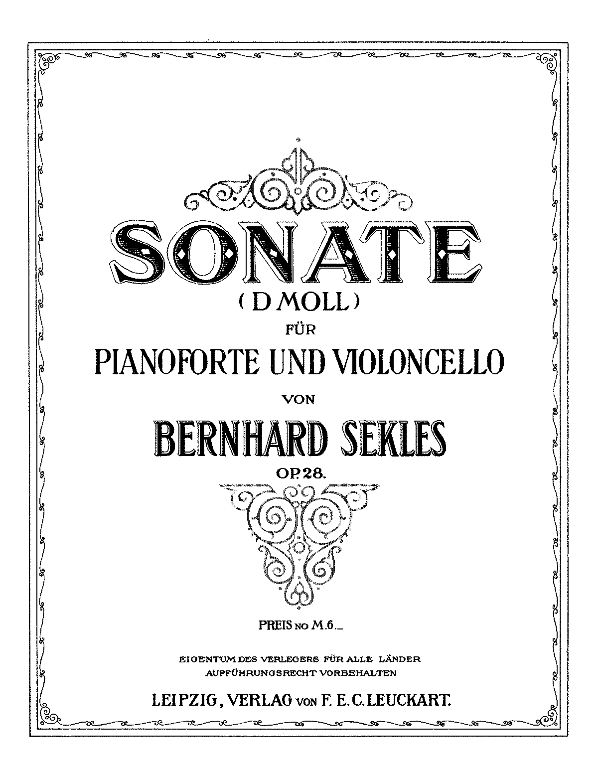 Cello Sonata, Op.28 (Sekles, Bernhard) - IMSLP