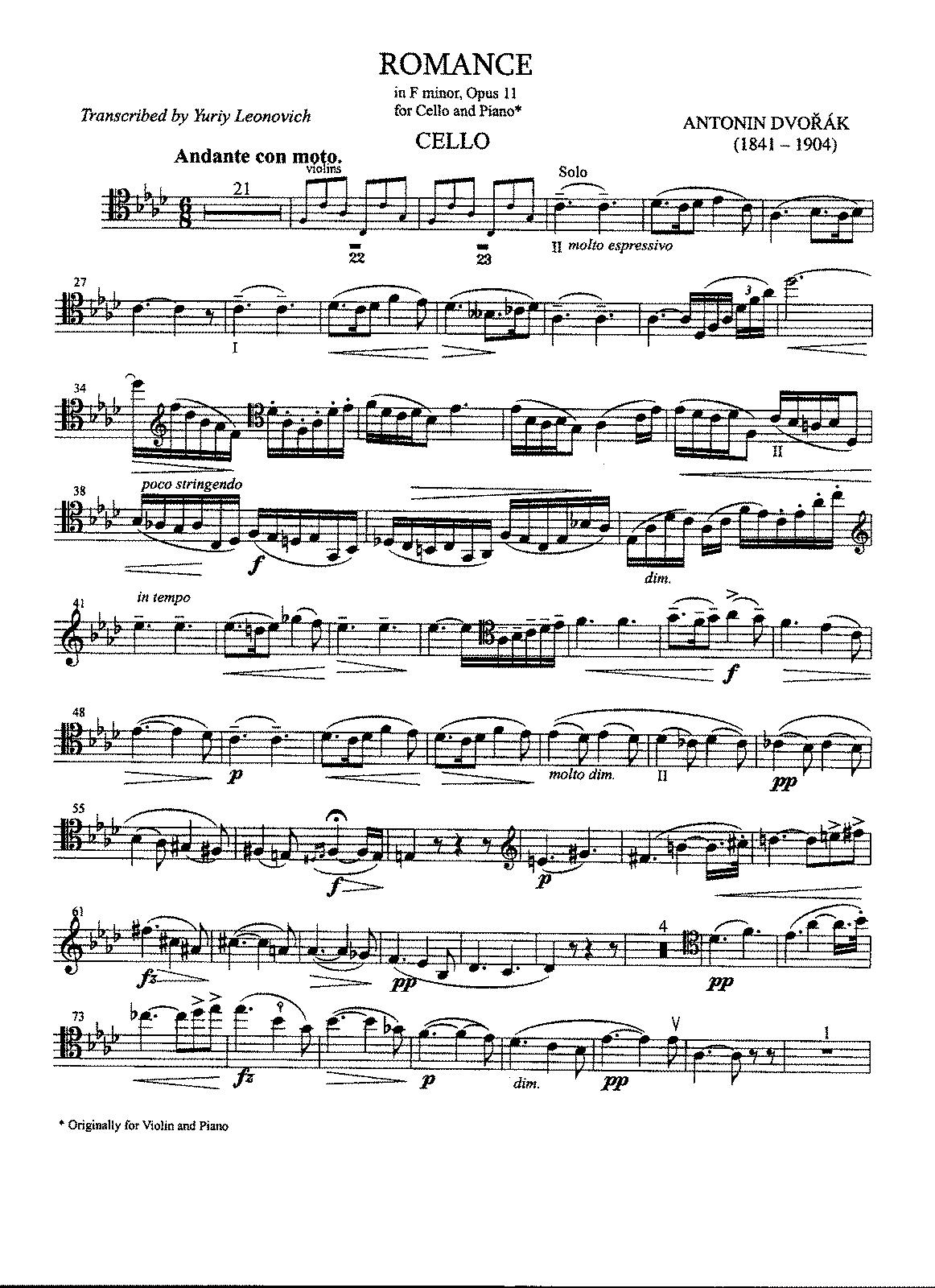 Romance, Op.11 (Dvořák, Antonín) - IMSLP