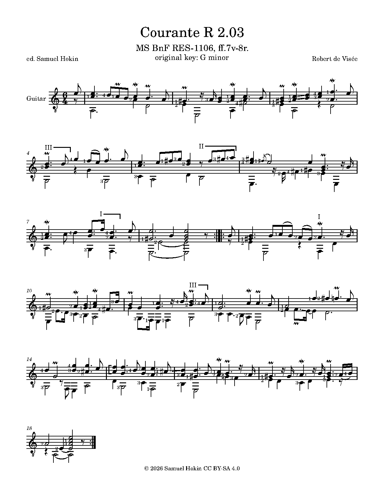Courante in G minor, R 2.03