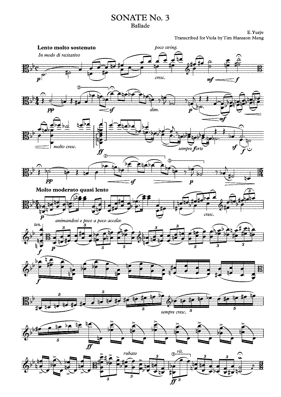 6 Sonatas for Solo Violin, Op.27 (Ysaÿe, Eugène) - IMSLP: Free Sheet ...