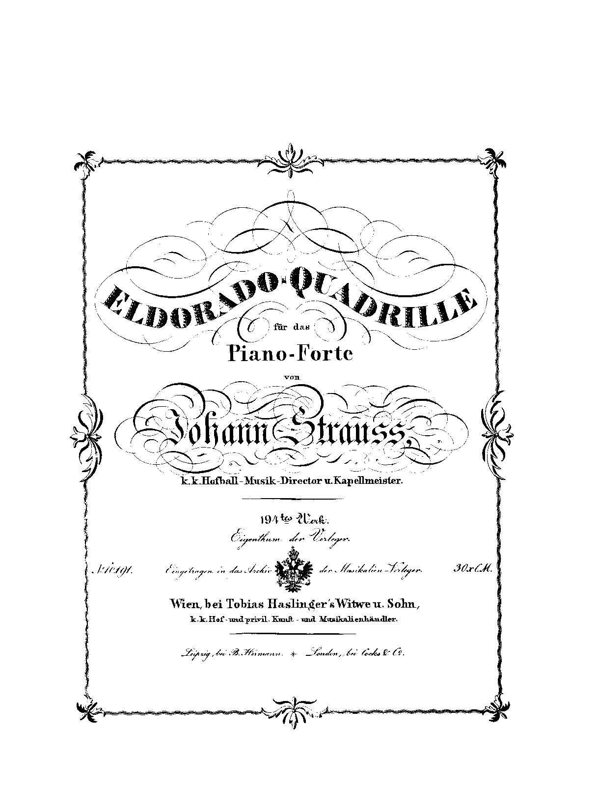 Eldorado-Quadrille, Op.194