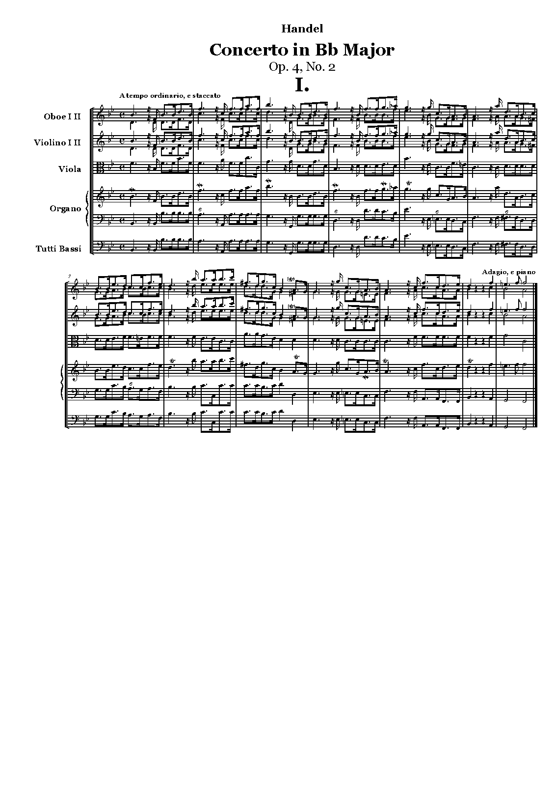 Organ Concerto in Bflat major, HWV 290 (Handel, Frideric