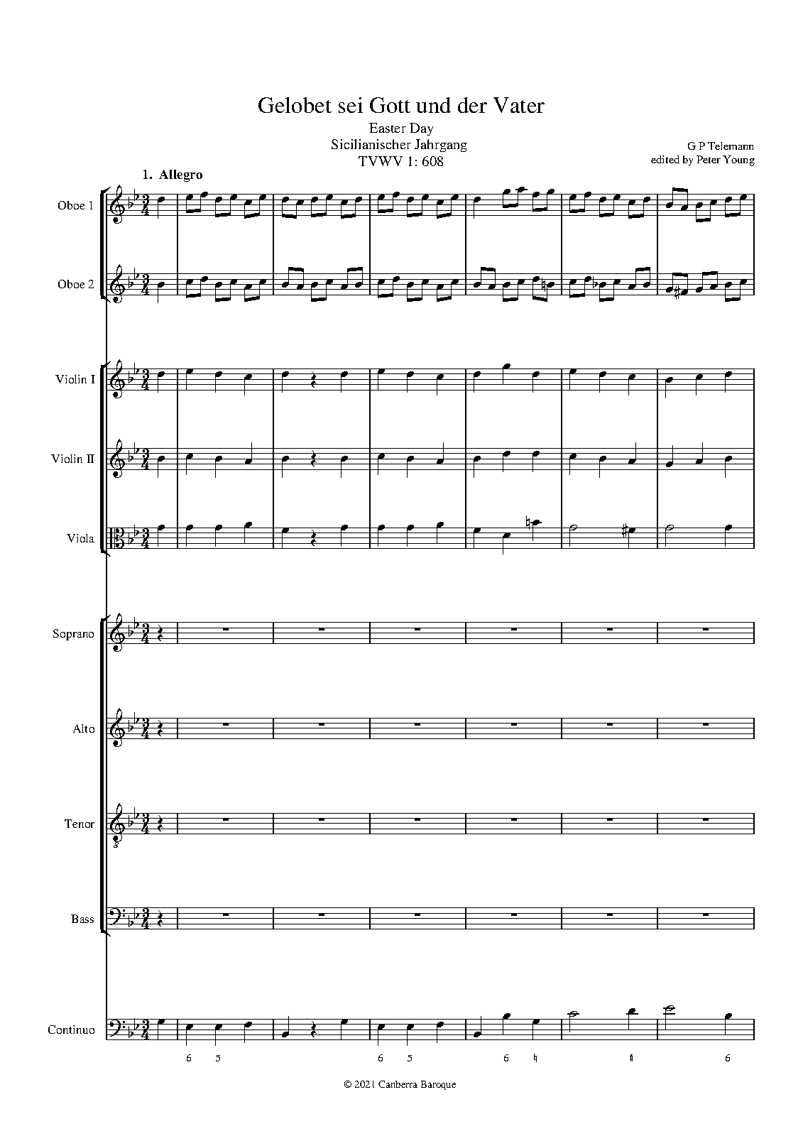 Gelobet sei Gott und der Vater, TWV 1:608