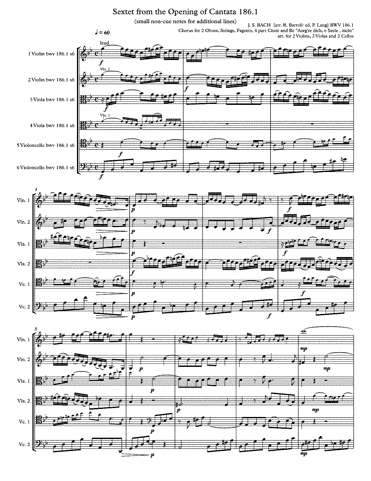 Ärgre dich, o Seele, nicht, BWV 186 (Bach, Johann Sebastian) - IMSLP