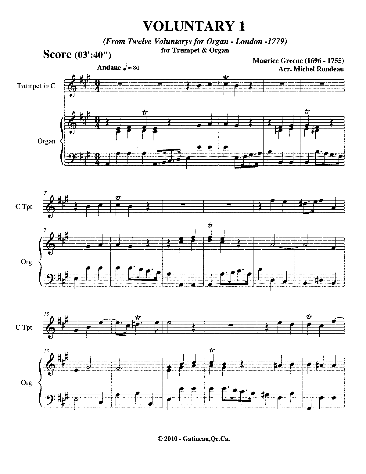 12 Organ Voluntaries (Greene, Maurice) - IMSLP: Free Sheet Music PDF ...