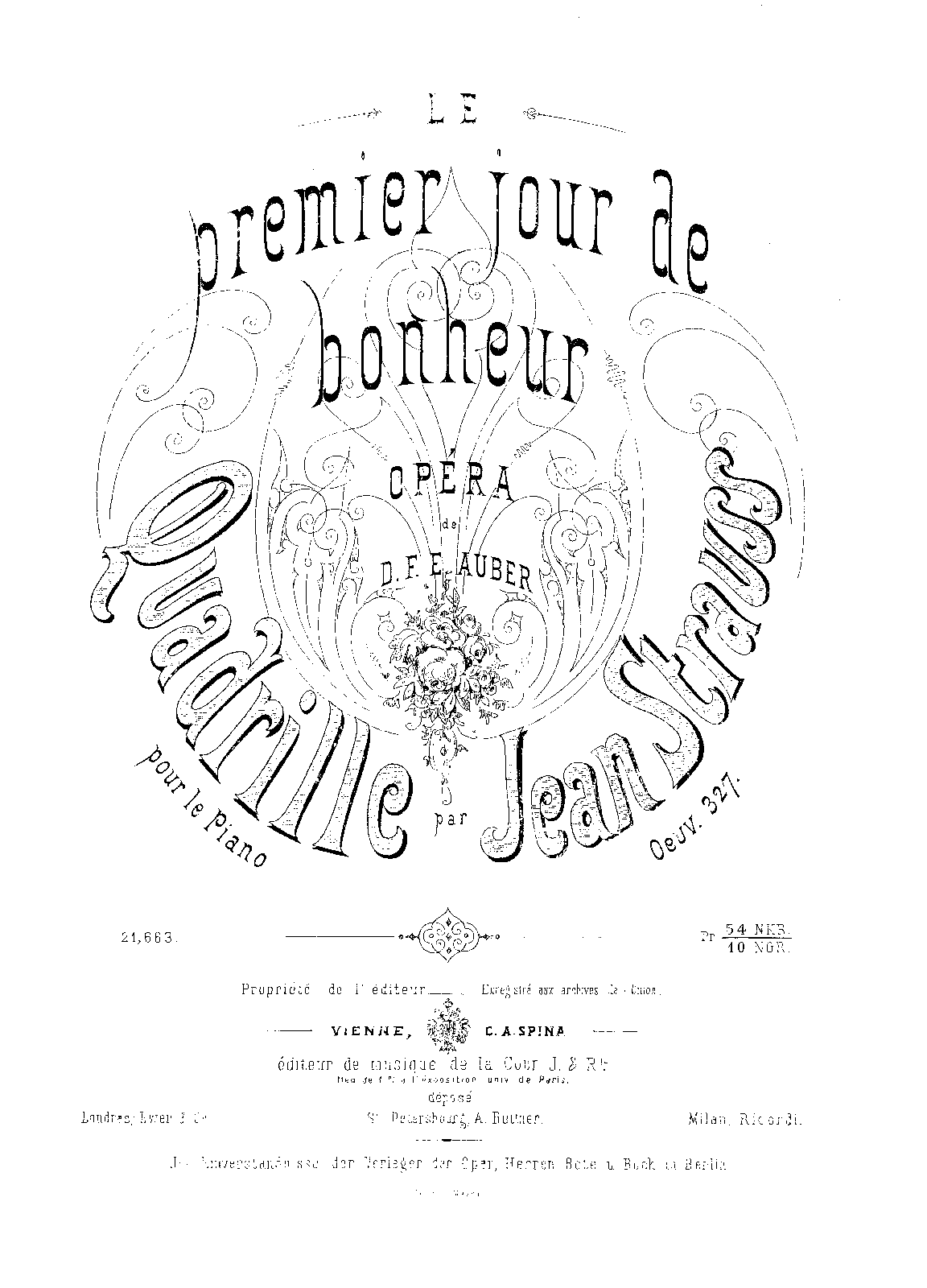Le premier jour de bonheur, Op.327