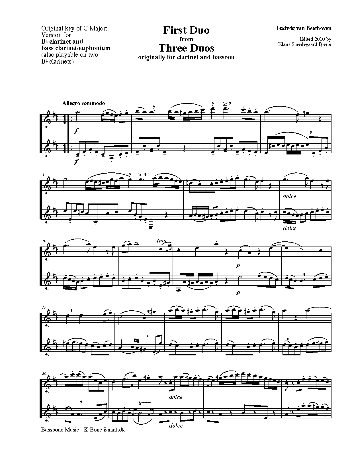 3 Duets for and Bassoon, WoO 27 (Beethoven, Ludwig van