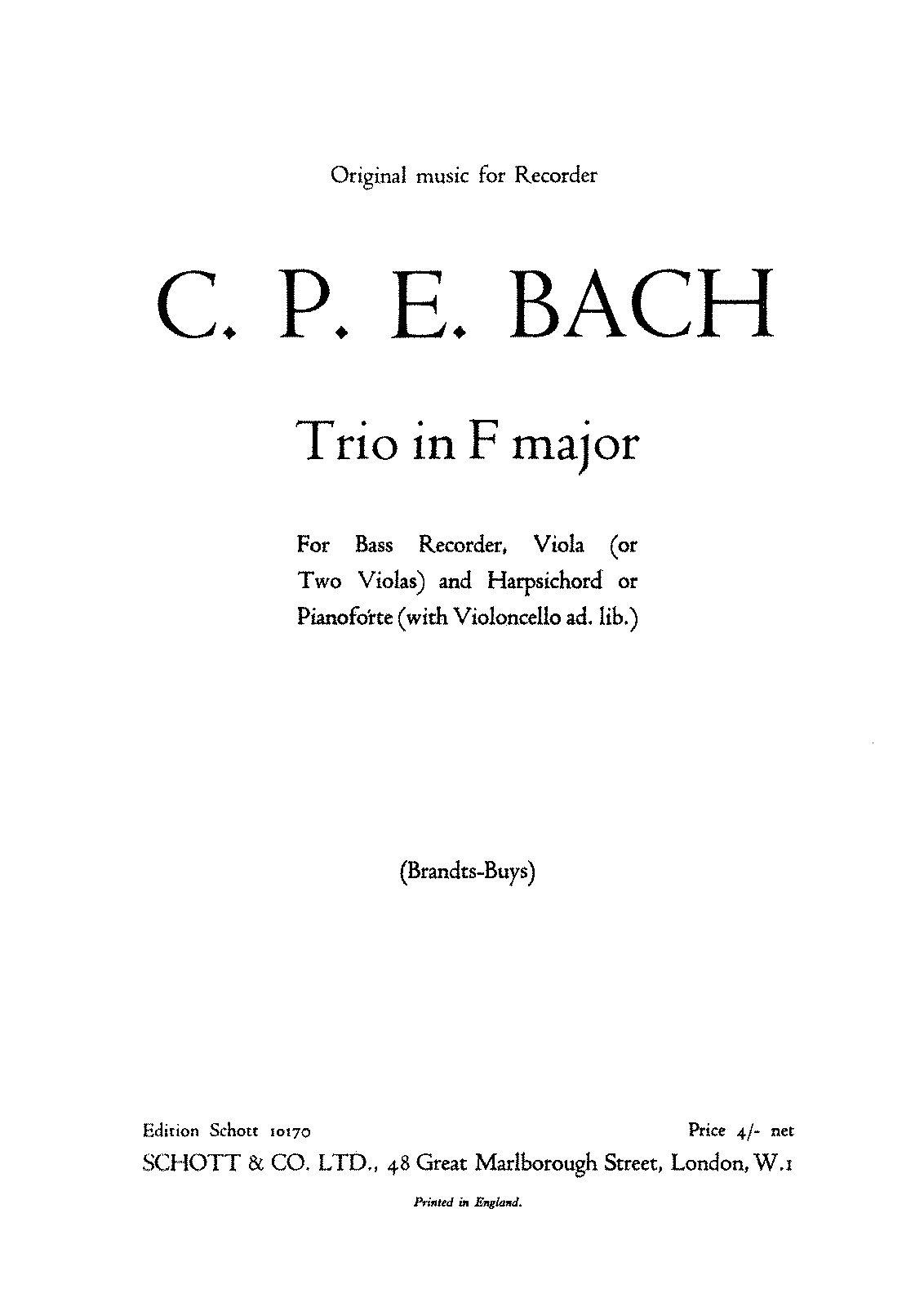 Trio Sonata in F major, H.588 (Bach, Carl Philipp Emanuel) - IMSLP