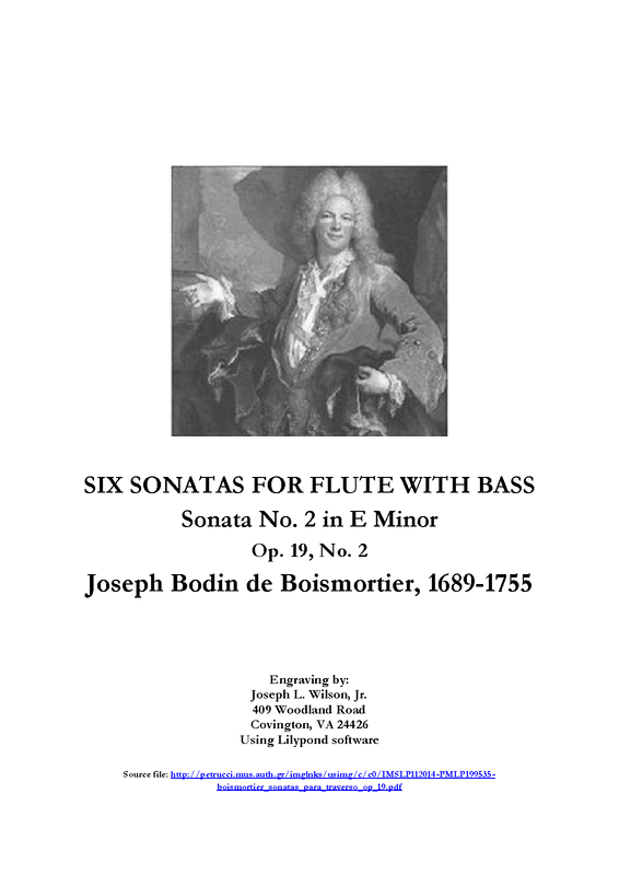 Flute Sonata in E minor, PB 326 (Boismortier, Joseph Bodin de) IMSLP