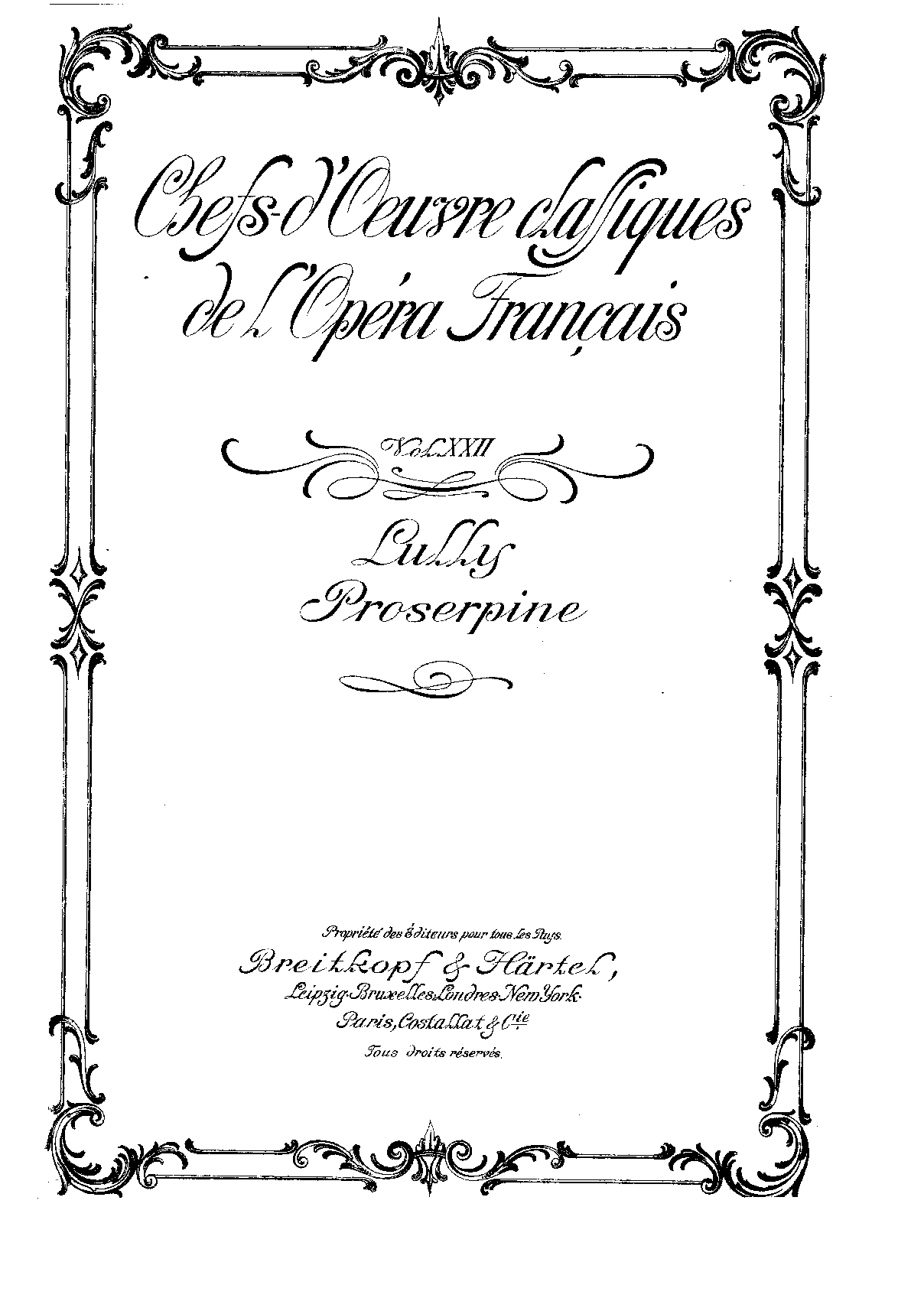 Proserpine, LWV 58 (Lully, JeanBaptiste) IMSLP