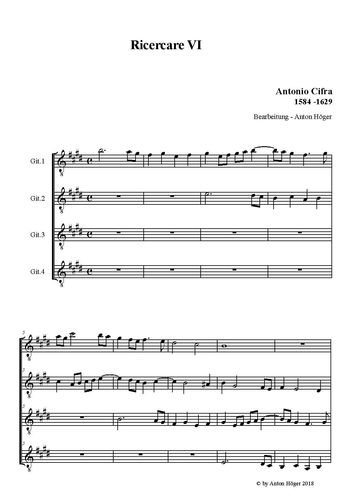 Ricercare VI (Cifra, Antonio) IMSLP