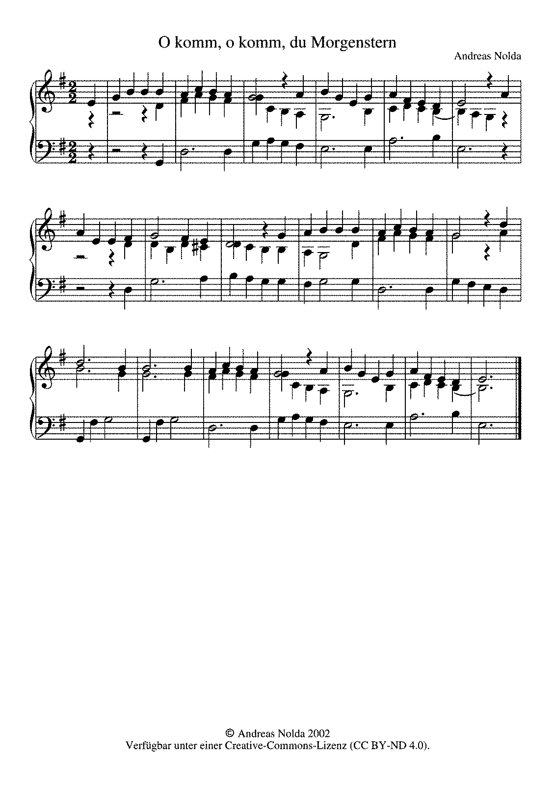 O komm, o komm, du Morgenstern (Nolda, Andreas) - IMSLP: Free Sheet Music PDF Download