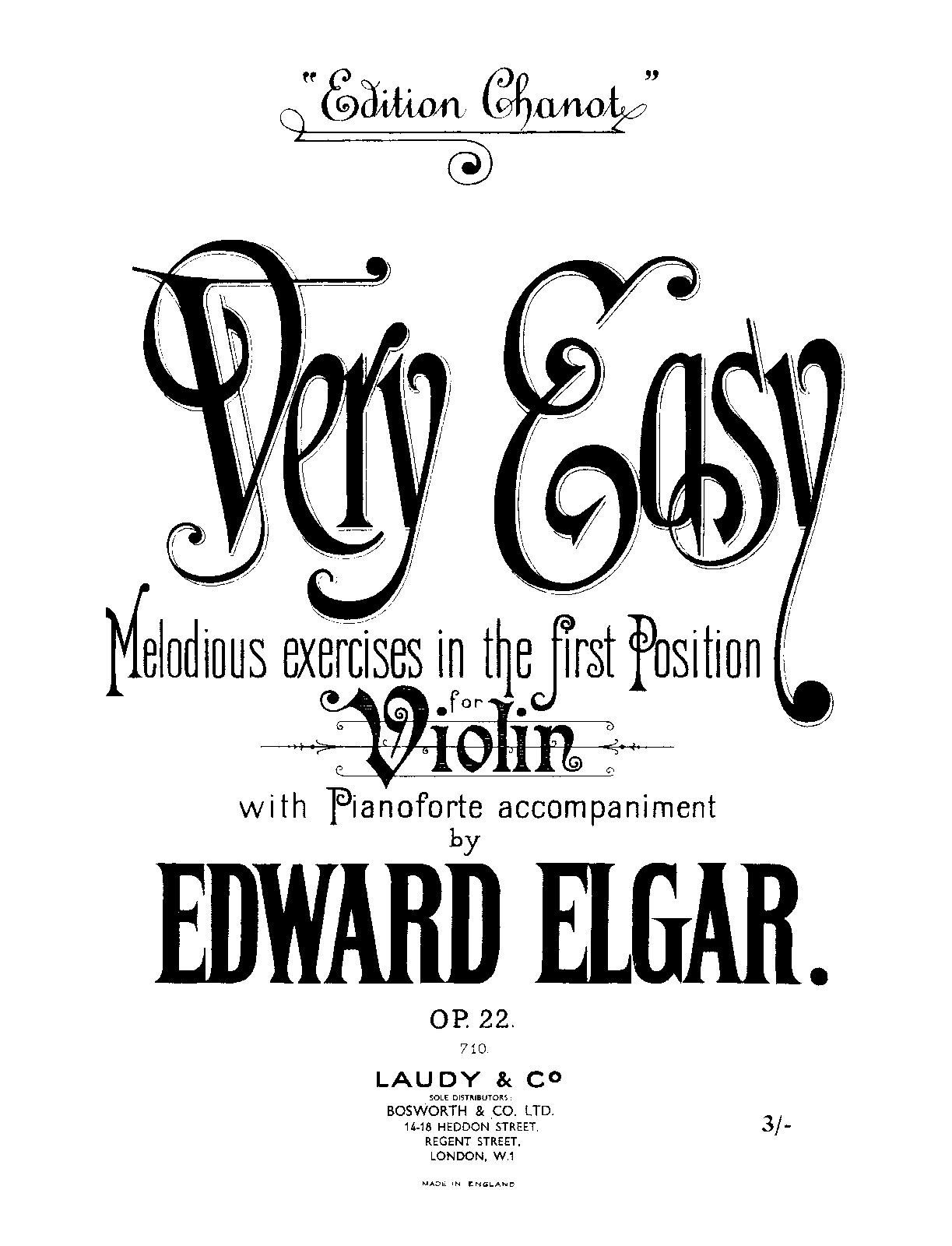 Very Easy Melodious Exercises in the First Position