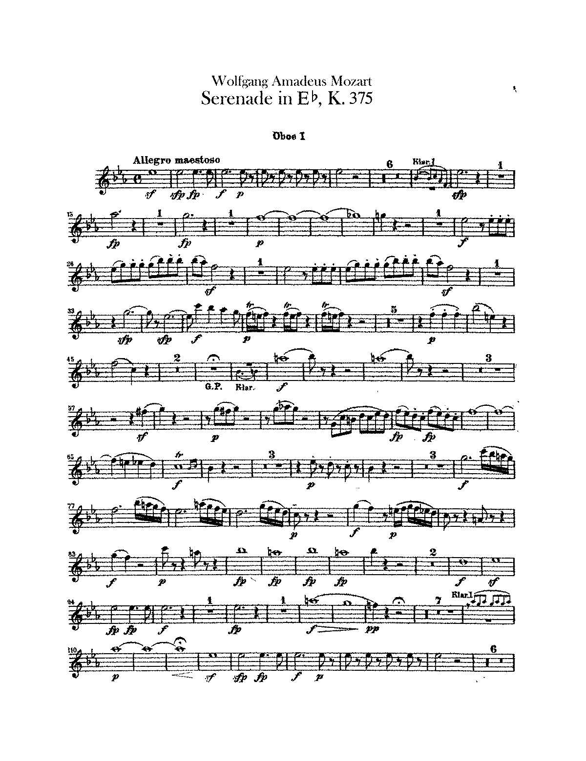 serenade no. 11 in e-flat major, k. 375