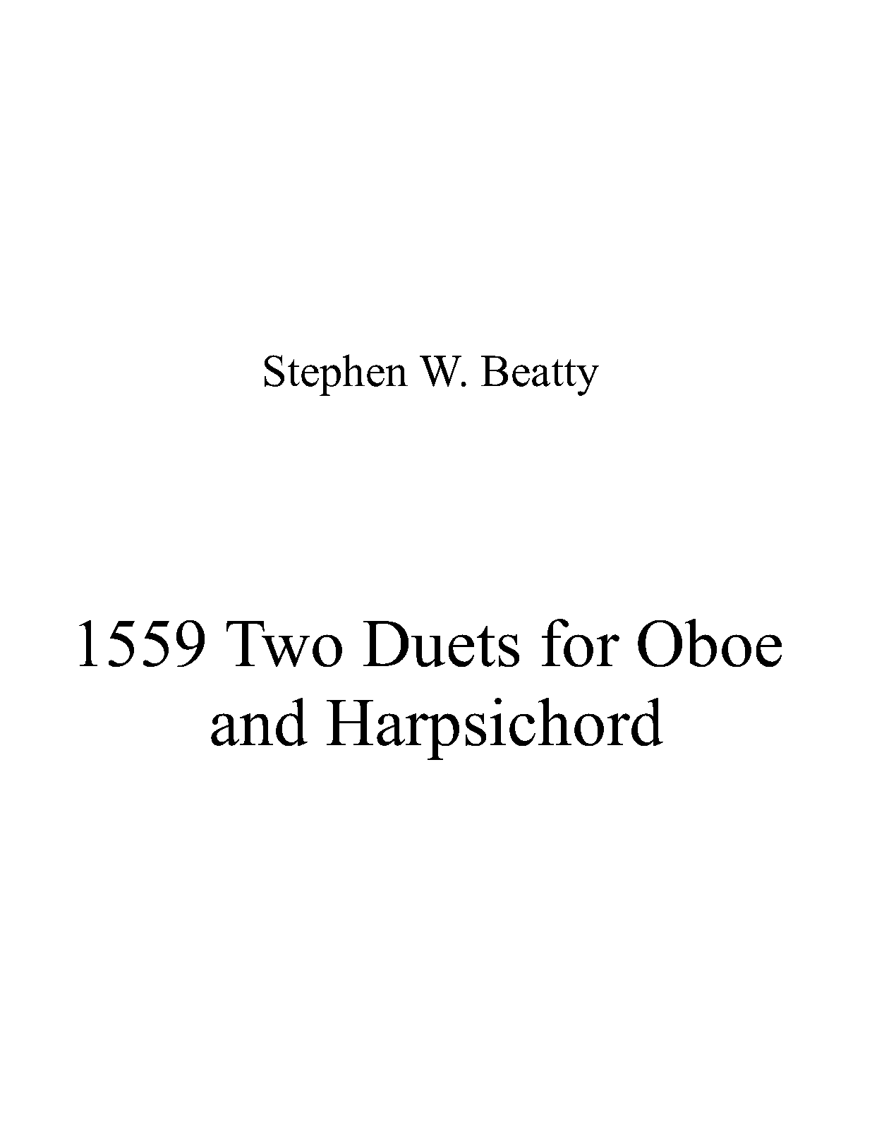 2 Duets for Oboe and Harpsichord, Op.1559 (Beatty, Stephen W.) IMSLP