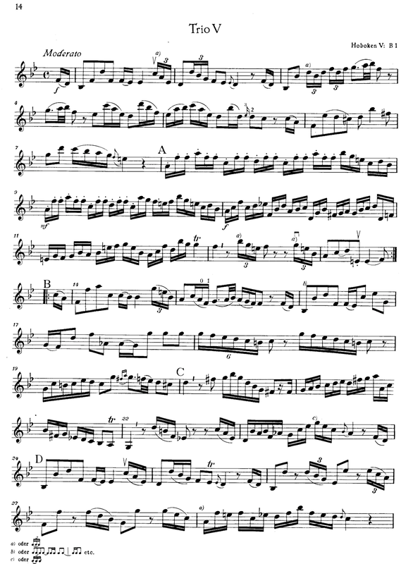 String Trio in B-flat major, Hob.V:B1