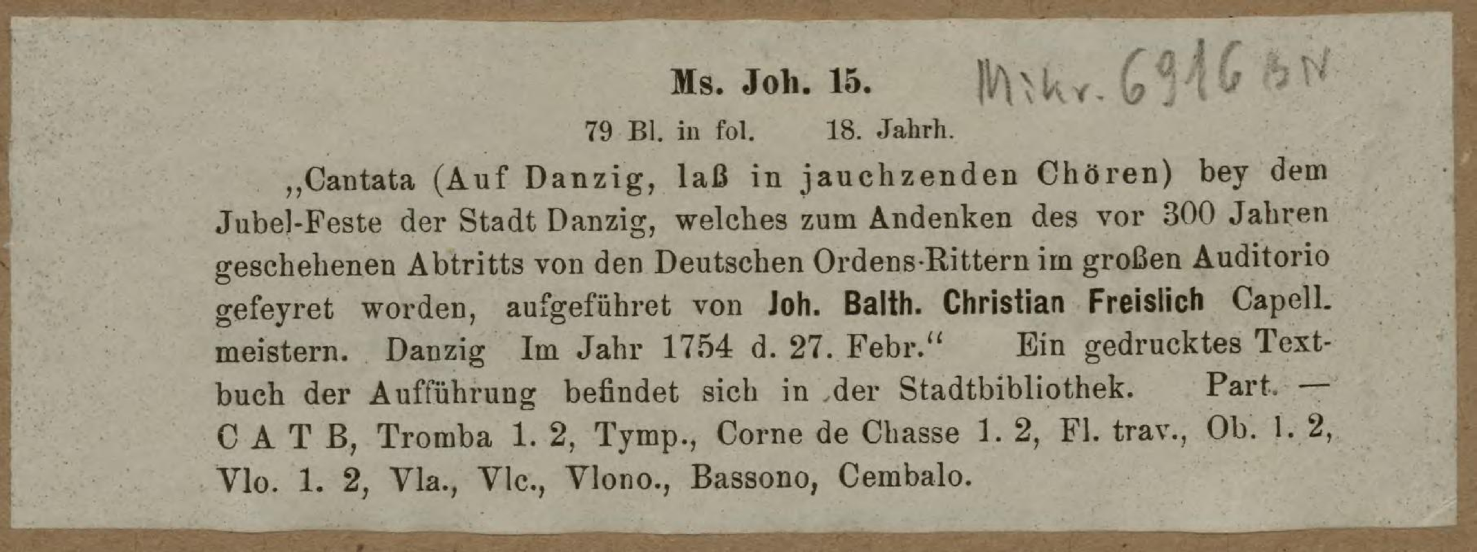 Auf Danzig laß in jauchzenden Chören, NesF E20 (Freislich, Johann