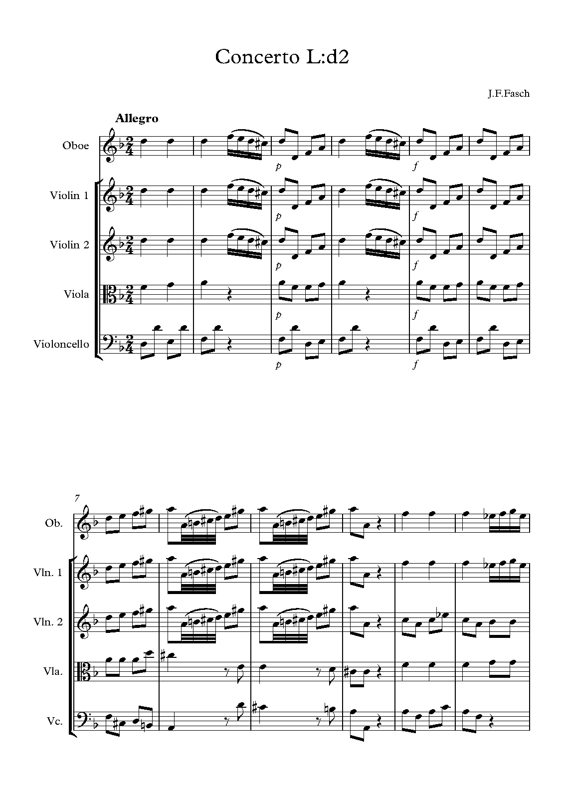 Oboe Concerto, FaWV Ld2 (Fasch, Johann Friedrich) IMSLP