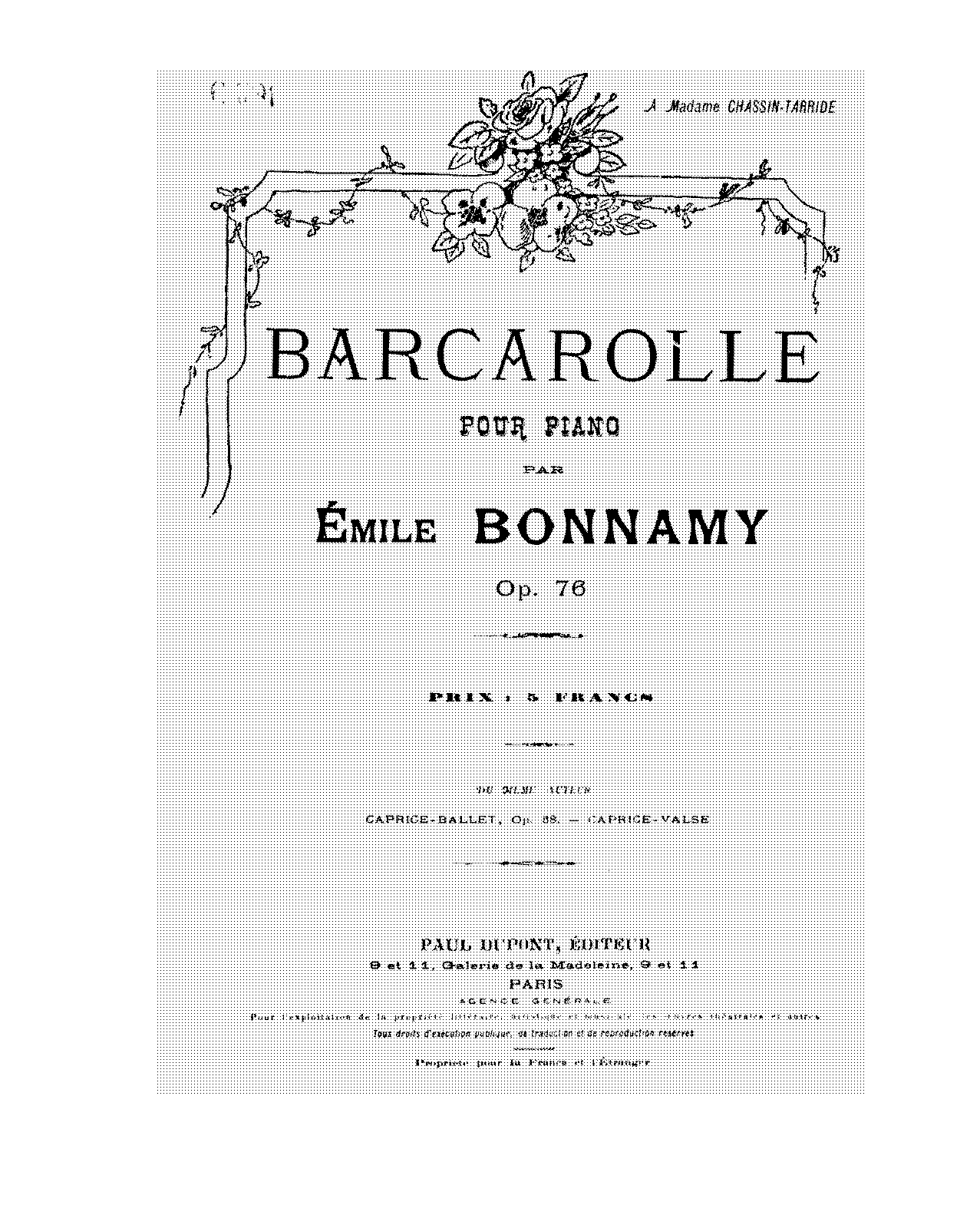 Barcarolle, Op.76 (Bonnamy, Émile) - IMSLP